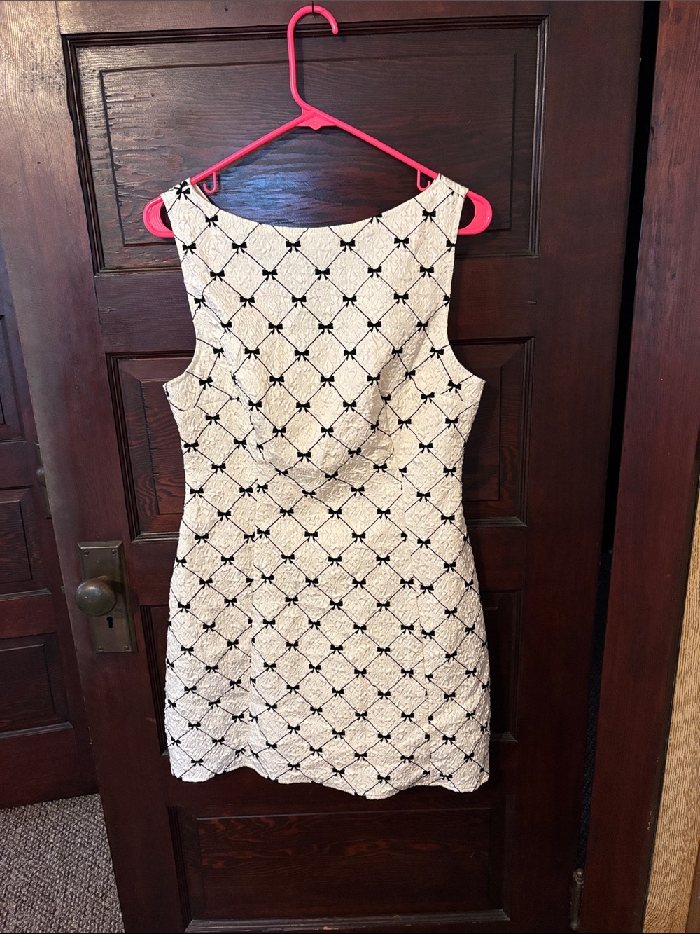 Vintage white dress with black bow details